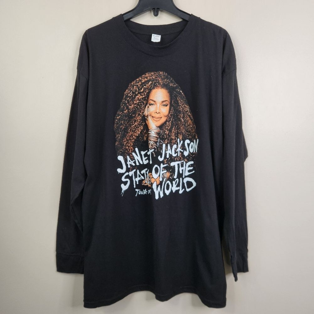 Janet Jackson 2017 State Of The World Tour Long Sleeve Double Sided Tee 2XL